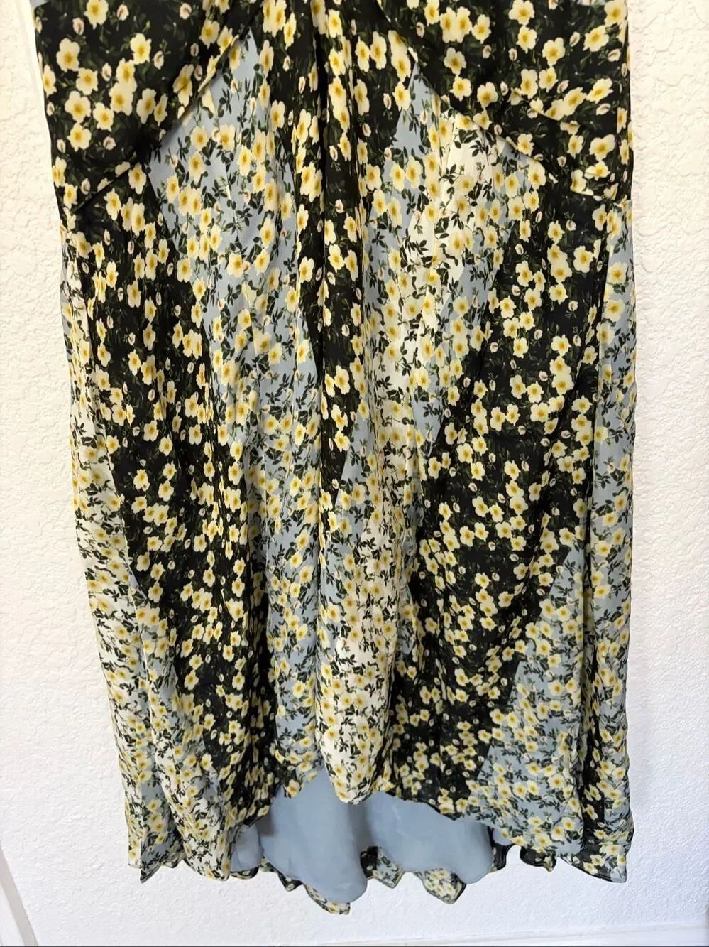 Parker Shelby Silk Floral Blossom Patchwork MIDI Dress Blue Multi Size 2 - Picture 7 of 12